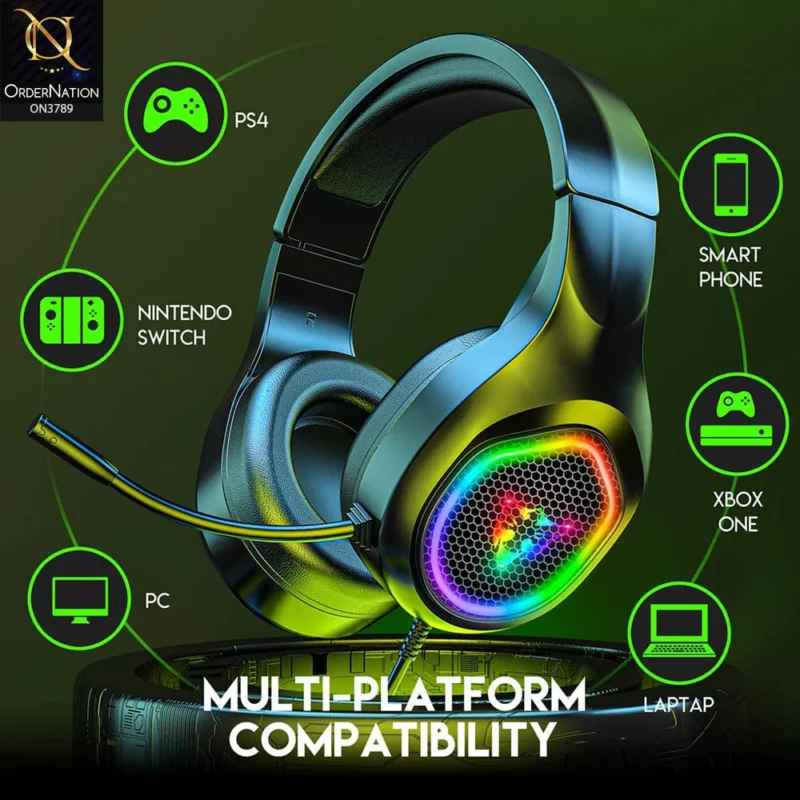 3D Stereo G500 Comfortable Noise Gaming Headphones Wired Game Headset with RGB LED Light With Mic ( Not Wireless/Bluetooth ) - Image 6