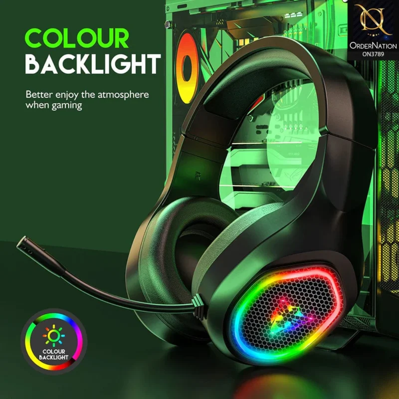 3D Stereo G500 Comfortable Noise Gaming Headphones Wired Game Headset with RGB LED Light With Mic ( Not Wireless/Bluetooth ) - Image 4